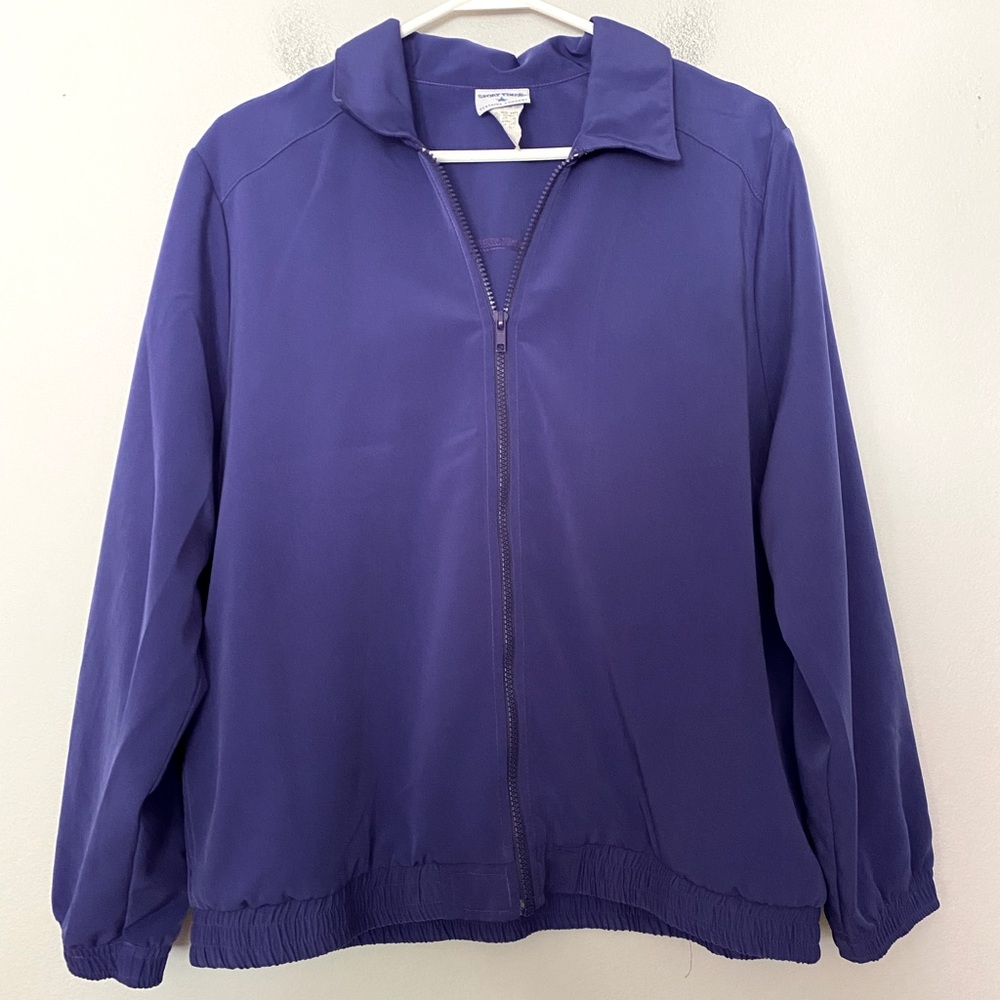 Vtg Sport Timer Women’s Sz 10 Purple Full Zip Lightweight Jacket Pockets